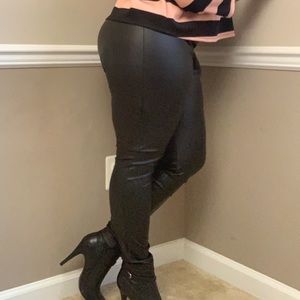 vera wang leather leggings